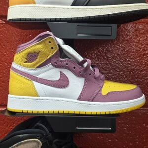 Jordan Kids Sneakers in Yellow, Purple, and White